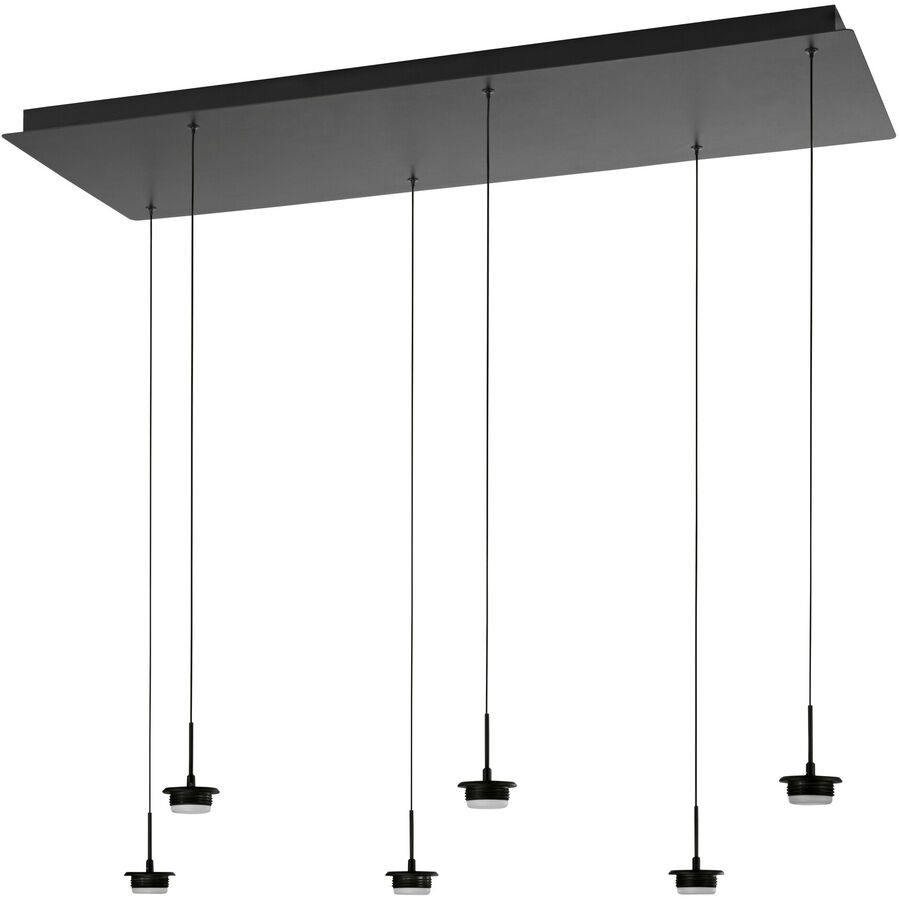 Pendellampe Cara Schwarz Metall 100 cm 200 cm - LED - Lichtfarbe: Extra warmweiss - Helles Neutralweiss - Pendellampe- LED Energiesparlampe