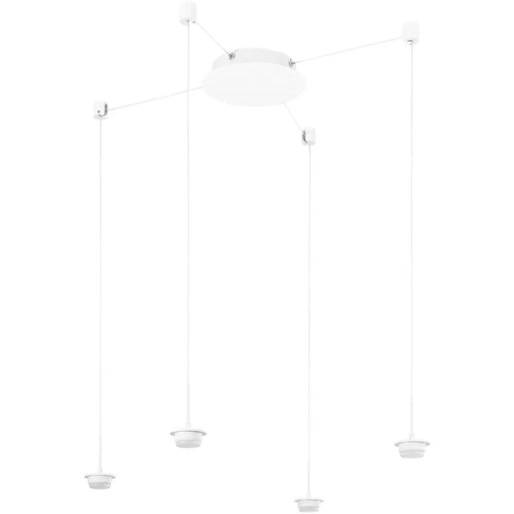 Pendellampe Cara Weiss Metall 20 cm 200 cm - LED - Lichtfarbe: Extra warmweiss - Helles Neutralweiss - Pendellampe- LED Energiesparlampe