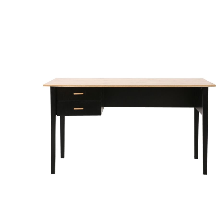 Schreibtisch Ybrik Schwarz/Braun MDF 140 cm - Farbe: natur/schwarz - Schreibtisch