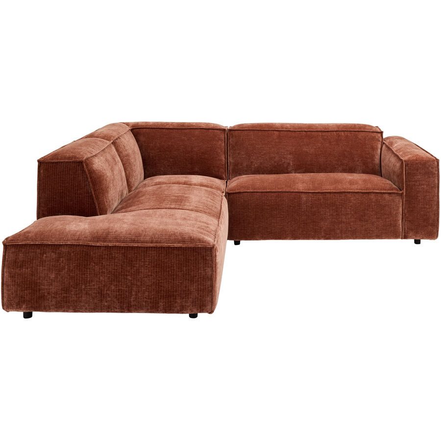 Ecksofa Gian Rot Stoff 283 cm 238 cm - Farbe: rost - Ecksofa