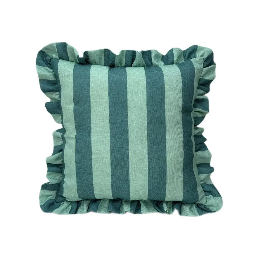 Zierkissen Jona Cyan Polyester 45 cm 45 cm - Farbe: petrol - Material: Bezug: 95% Polyester % 5% Leinen, Füllung: 100% Polyester - Zierkissen