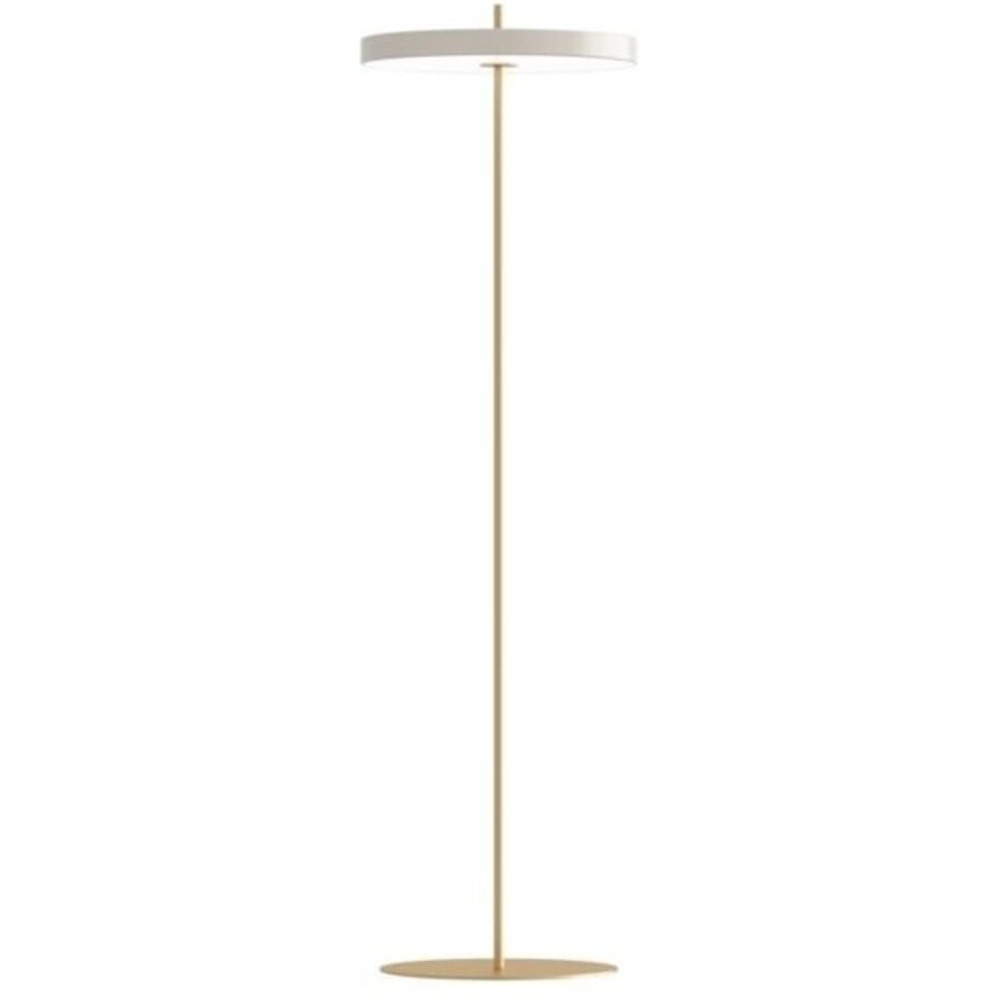 UMAGE Stehlampe Asteria Weiss Aluminium/Stahl 31 cm 151 cm - Farbe: messing/weiss - LED - Lichtfarbe: Warmweiss - Stehlampe- LED Energiesparlampe