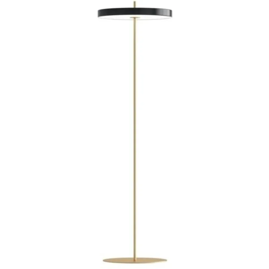 UMAGE Stehlampe Asteria Schwarz Aluminium/Stahl 31 cm 151 cm - Farbe: messing/schwarz - LED - Lichtfarbe: Warmweiss - Stehlampe- LED Energiesparlampe