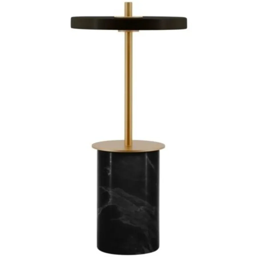 UMAGE Tischlampe Asteria Schwarz Aluminium/Stahl 12 cm 12 cm - Farbe: messing/schwarz - LED - Lichtfarbe: Warmweiss - Tischlampe- LED Energiesparlampe