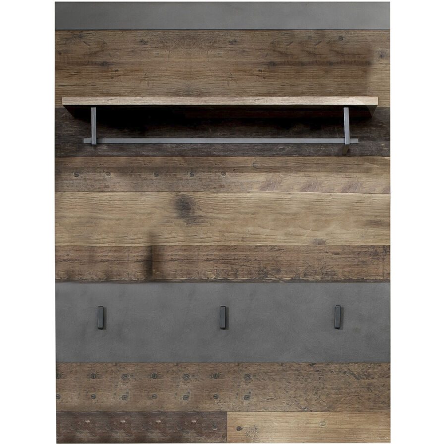 Garderobenpaneel Fuerte Grau Holz 80 cm 106 cm - Farbe: graphit - Material: Holzwerkstoff - Garderobenpaneel