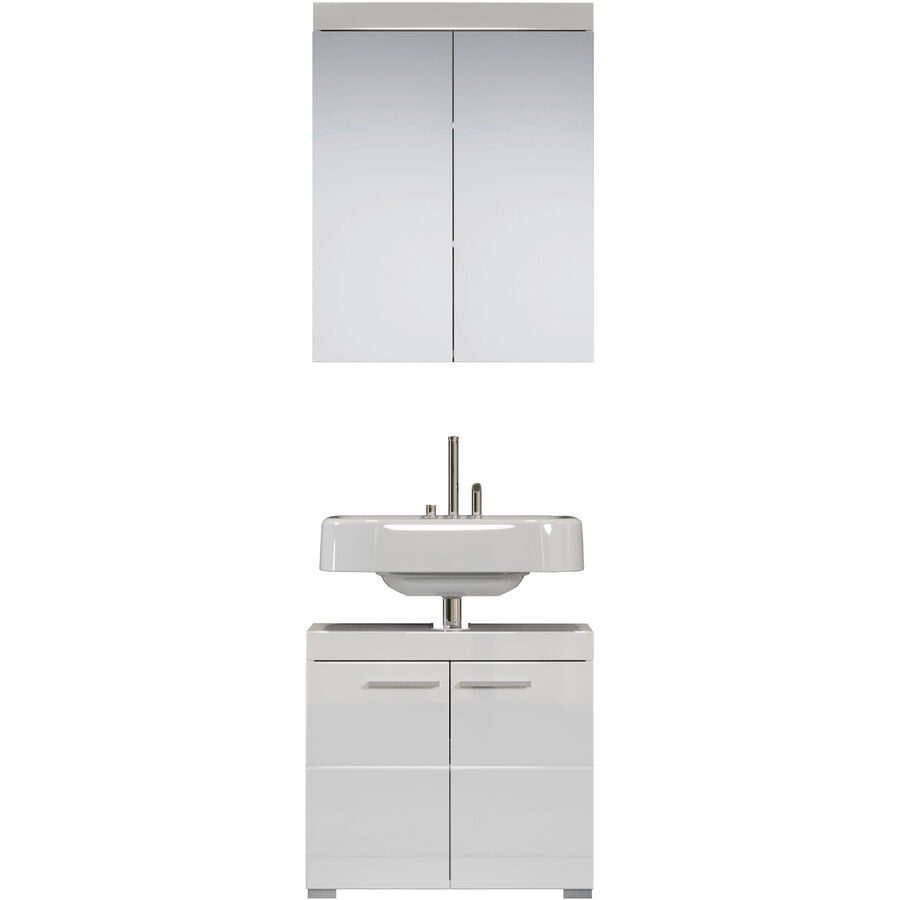 Badezimmer-Set Clairo Weiss Holz 60 cm 34 cm 190 cm - Material: Holzwerkstoff - Badezimmer-Set
