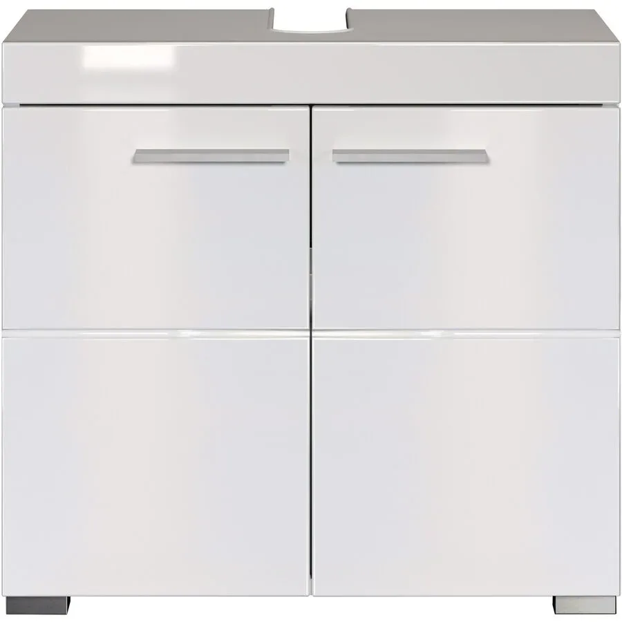 Waschbeckenunterschrank Clairo Weiss Holz 60 cm 34 cm Ausziehbar - Material: Holzwerkstoff - Waschbeckenunterschrank