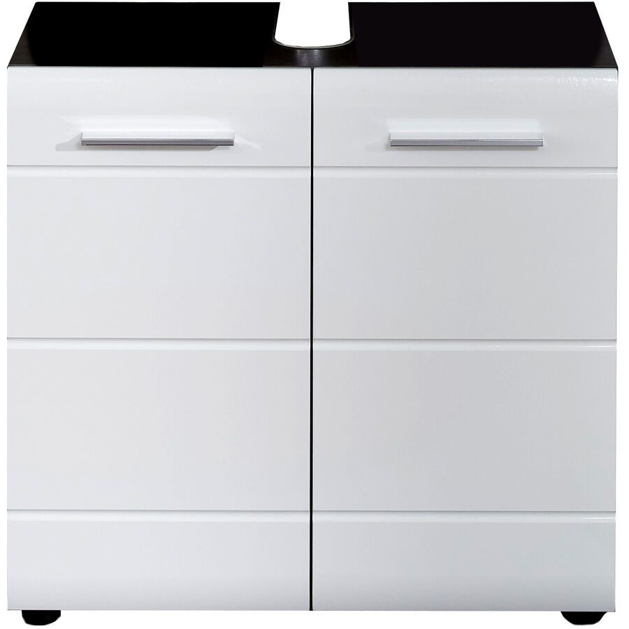 Waschbeckenunterschrank Haim Grau/Weiss Holz 60 cm 31 cm - Farbe: weiss/grau - Material: Holzwerkstoff - Waschbeckenunterschrank