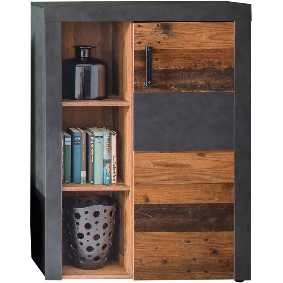 Sideboard Beyers Grau/Braun Holz 87 cm 118 cm - Farbe: graphit/natur - Material: Holzwerkstoff - Sideboard