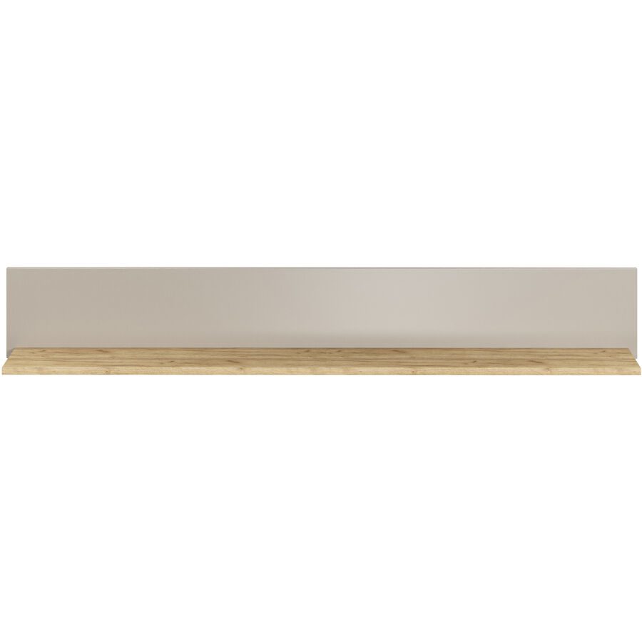 Wandregal Hefner Beige/Grau Holz 140 cm 20 cm - Farbe: graubeige - Material: Holzwerkstoff - Wandregal