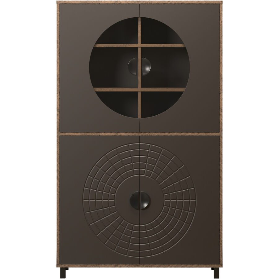 Vitrine Vojo Braun/Grau Holz 97 cm 163 cm 42 cm - Farbe: taupe - Material: Holzwerkstoff - Vitrine