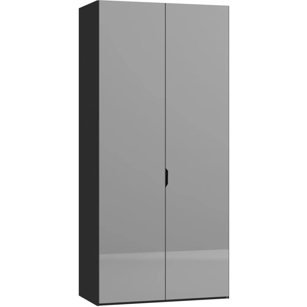 Kleiderschrank Arena Drehtüren Schwarz Holz 102 cm 59 cm 220 cm - Material: Holzwerkstoff - Schweizer Möbelhersteller - Kleiderschrank