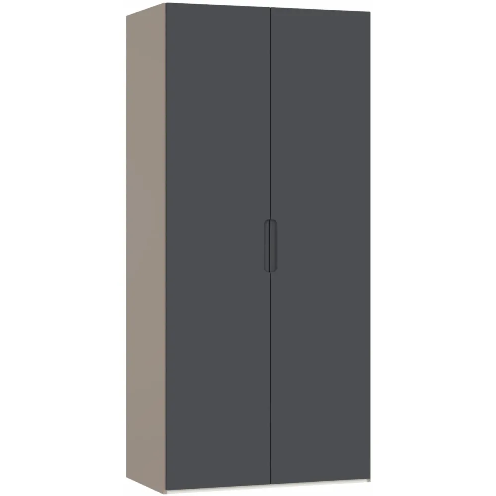 Kleiderschrank Arena Drehtüren Schwarz Holz 102 cm 59 cm 220 cm - Material: Holzwerkstoff - Schweizer Möbelhersteller - Kleiderschrank