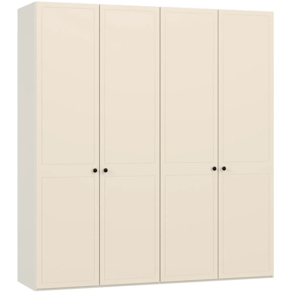 Kleiderschrank Arena Drehtüren Weiss Holz 203 cm 59 cm 220 cm - Material: Holzwerkstoff - Schweizer Möbelhersteller - Kleiderschrank