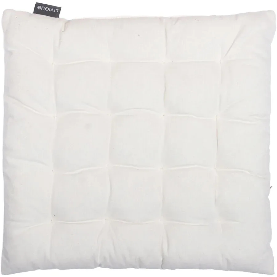 Sitzkissen Mios Weiss Baumwolle 40 cm 40 cm - Farbe: offwhite - Sitzkissen