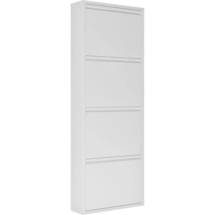 Schuhschrank Vinci Weiss Metall 51 cm 136 cm - Schuhschrank