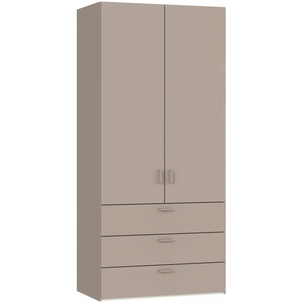Kleiderschrank Arena Drehtüren Weiss Holz 102 cm 59 cm 220 cm - Material: Holzwerkstoff - Schweizer Möbelhersteller - Kleiderschrank