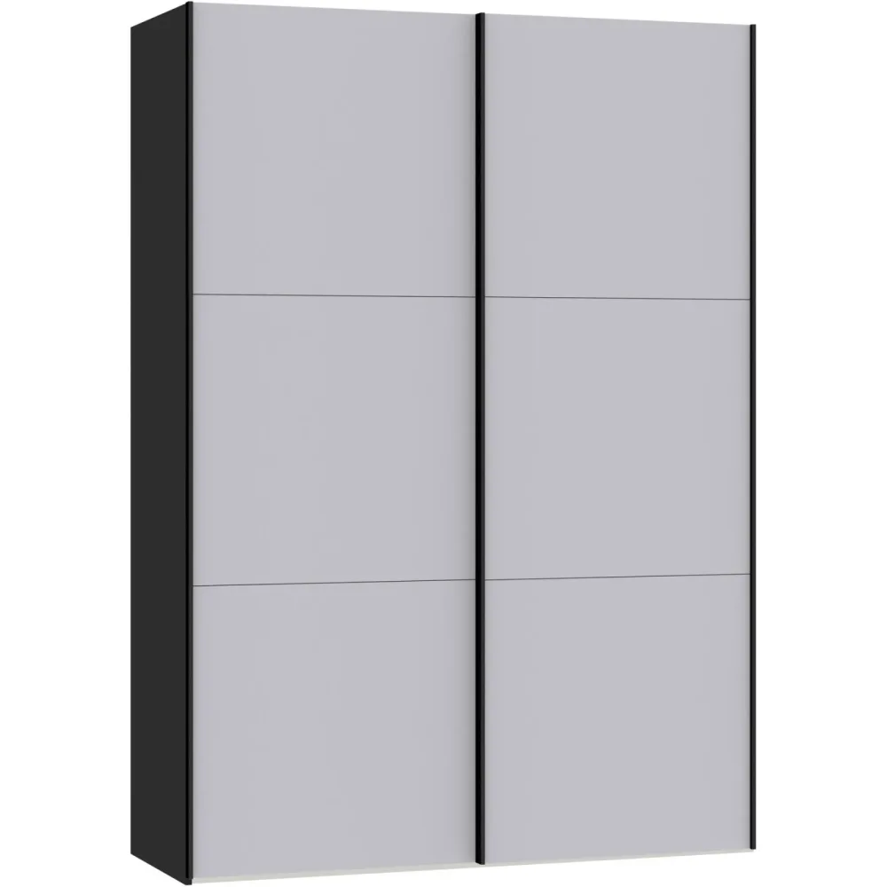 Kleiderschrank Arena Schwebetüren Schwarz Holz 153 cm 65 cm 220 cm - Material: Holzwerkstoff - Schweizer Möbelhersteller - Kleiderschrank