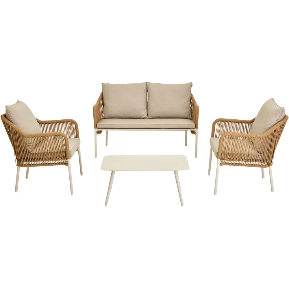 Lounge-Set Rattan/Olefin - Material: Kunstrattan - 50