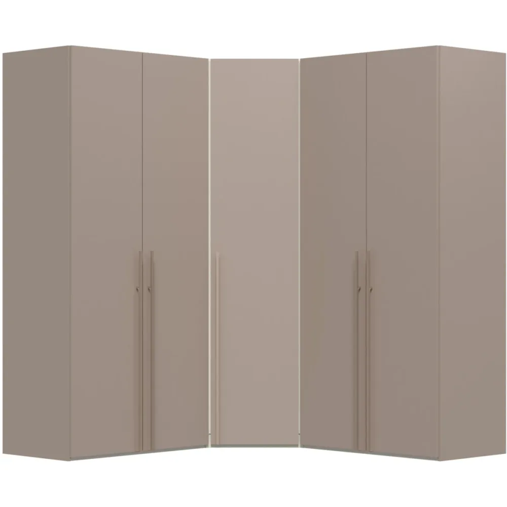 Kleiderschrank Arena Drehtüren Braun Holz 253 cm 65 cm 220 cm - Farbe: nougat - Material: Holzwerkstoff - Schweizer Möbelhersteller - Kleiderschrank