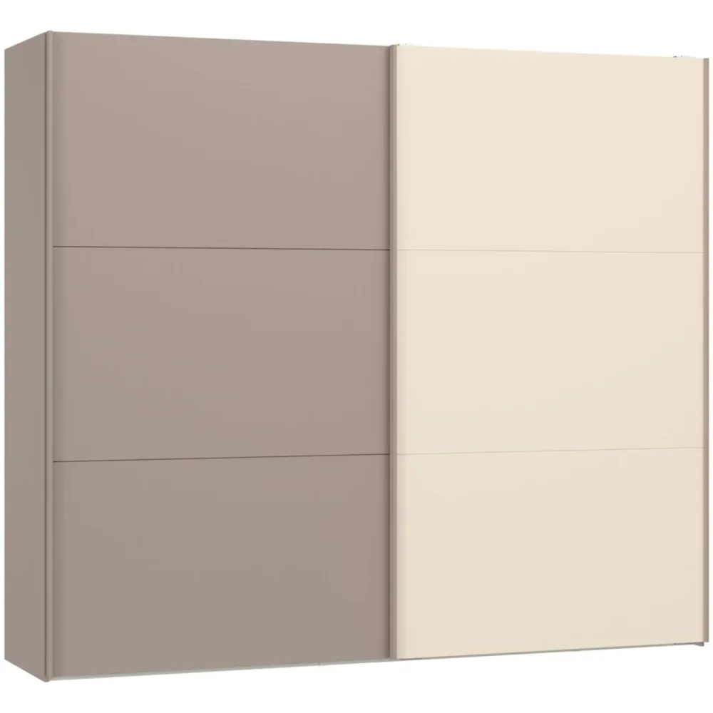 Kleiderschrank Arena Schwebetüren Braun Holz 253 cm 65 cm 220 cm - Farbe: nougat - Material: Holzwerkstoff - Schweizer Möbelhersteller -