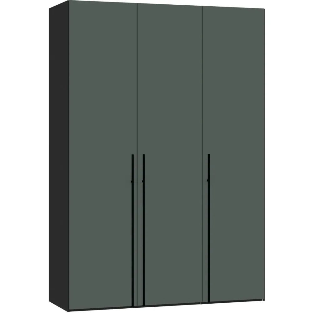 Kleiderschrank Arena Drehtüren Schwarz Holz 153 cm 69 cm 220 cm - Material: Holzwerkstoff - Schweizer Möbelhersteller - Kleiderschrank
