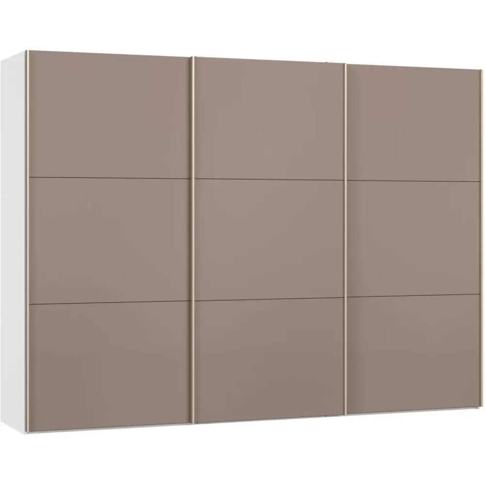 Kleiderschrank Arena Schwebetüren Weiss Holz 303 cm 65 cm 220 cm - Material: Holzwerkstoff - Schweizer Möbelhersteller - Kleiderschrank