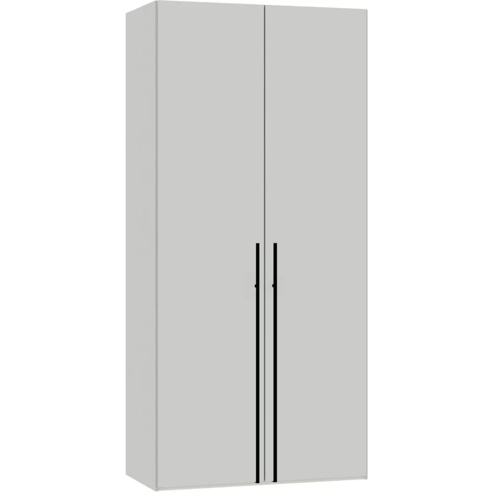Kleiderschrank Arena Drehtüren Grau Holz 102 cm 59 cm 220 cm - Material: Holzwerkstoff - Schweizer Möbelhersteller - Kleiderschrank