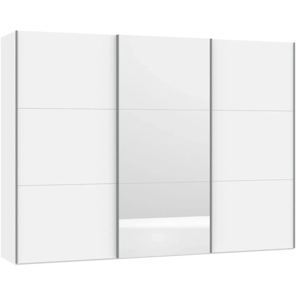 Kleiderschrank Arena Schwebetüren Weiss Holz 302 cm 65 cm 220 cm - Material: Holzwerkstoff - Schweizer Möbelhersteller - Kleiderschrank