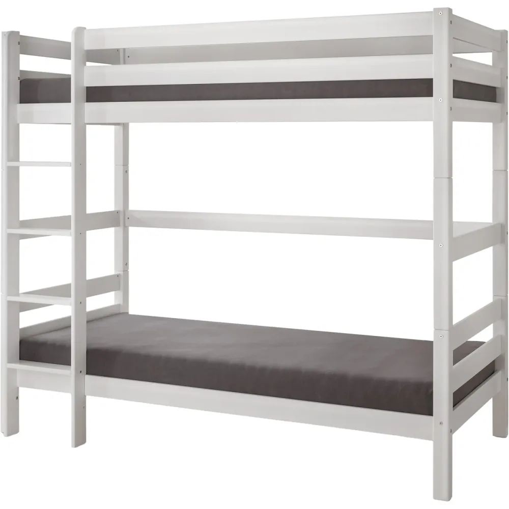Kinderbett Pino Weiss Holz 90 x 200 cm - Material: Buche - Kinderbett