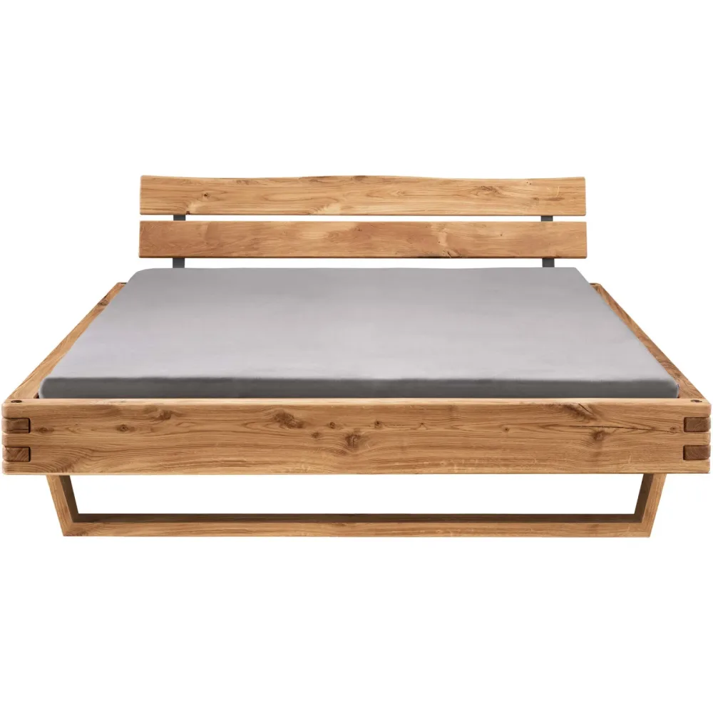 Bett Tepo Braun Holz 180 x 200 cm - Farbe: natur geölt - Material: Wildeiche - Bett