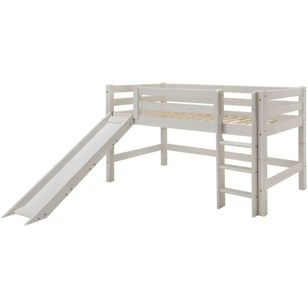Kinderbett Iris Weiss Holz 90 x 200 cm - Material: Kiefer - Kinderbett