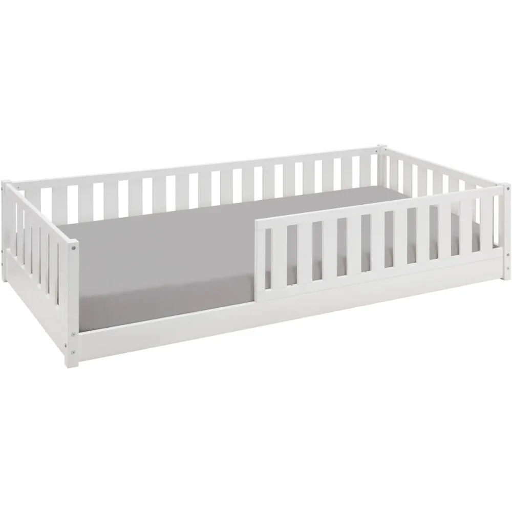 Kinderbett Iris Weiss Holz 90 x 200 cm - Material: Buche - Kinderbett