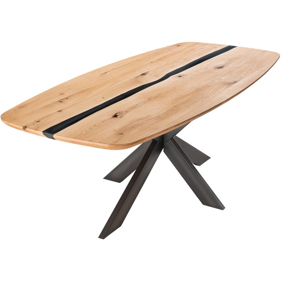 Tisch Resina Braun Holz/Metall 180 cm - Farbe: eiche - Tisch