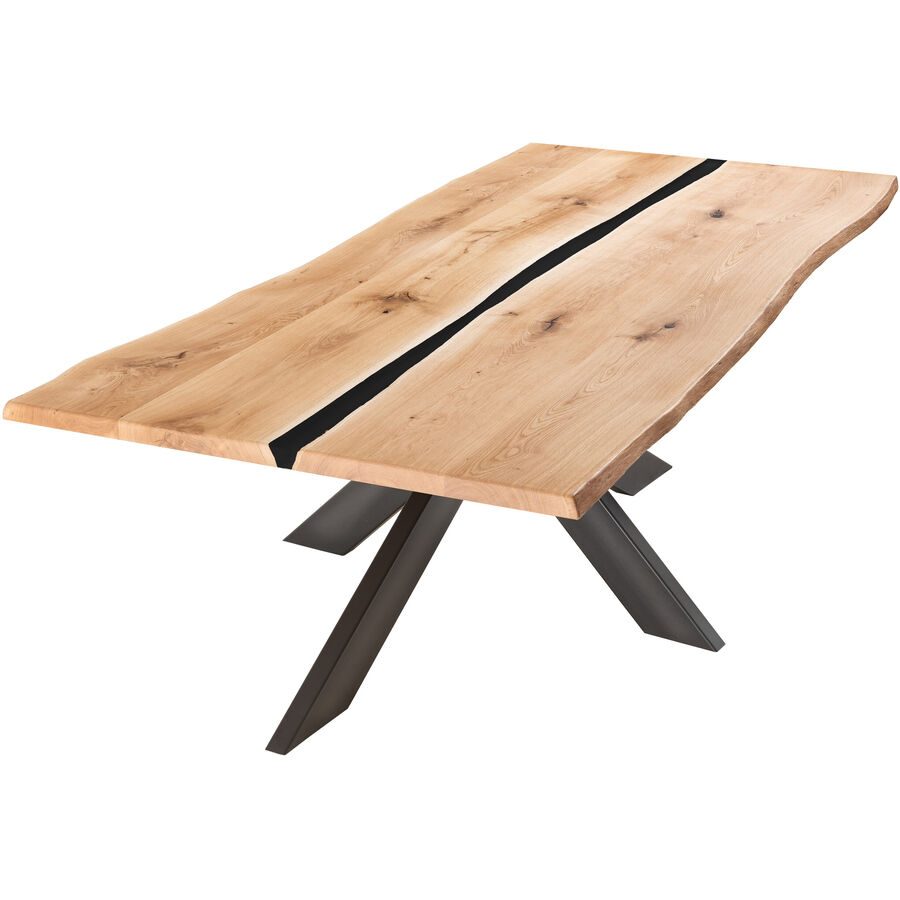 Tisch Resina Braun Holz/Metall 220 cm - Farbe: eiche - Tisch