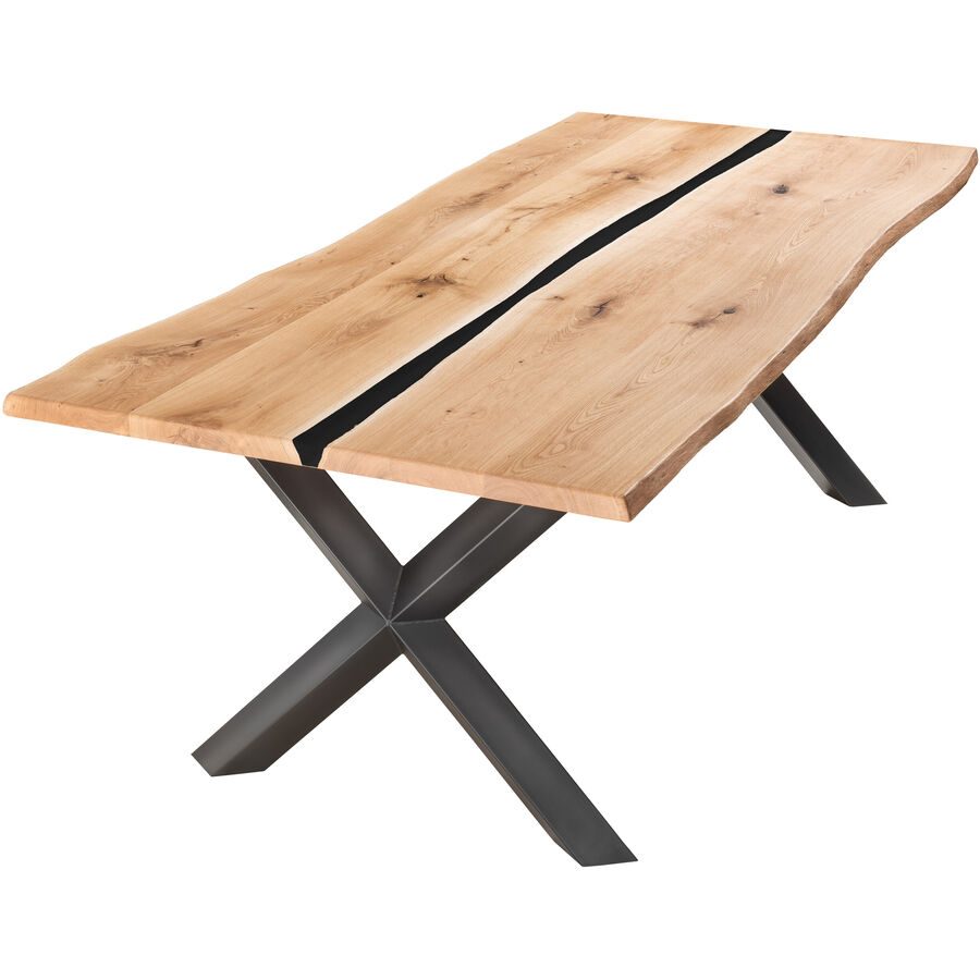 Tisch Resina Braun Holz/Metall 200 cm - Farbe: eiche - Tisch