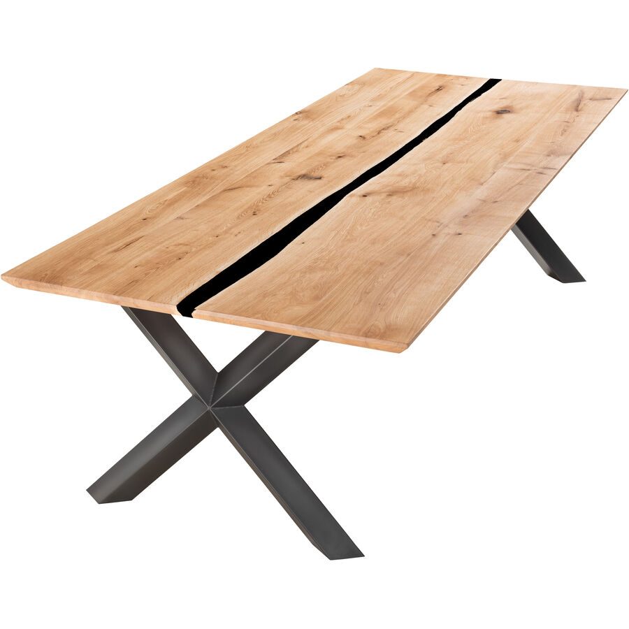 Tisch Resina Braun Holz/Metall 200 cm - Farbe: eiche - Tisch