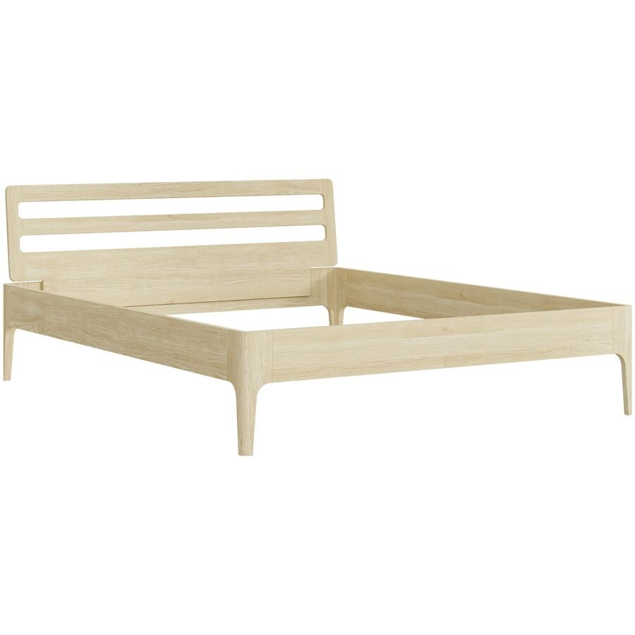 Bett Lund Braun Holz 160 x 200 cm - Farbe: Asteiche - Material: Massivholz - Möbel Konfigurator: Traummöbel individuell zusammenstellen - Bett