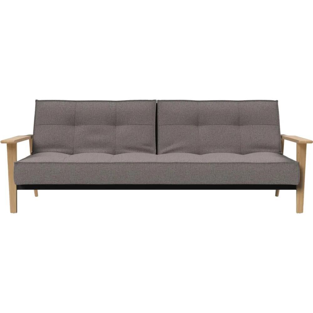 Bettsofa Split Beige/Grau Stoff 232 cm 99 cm Ausklappbar - Farbe: graubeige - Bettsofa