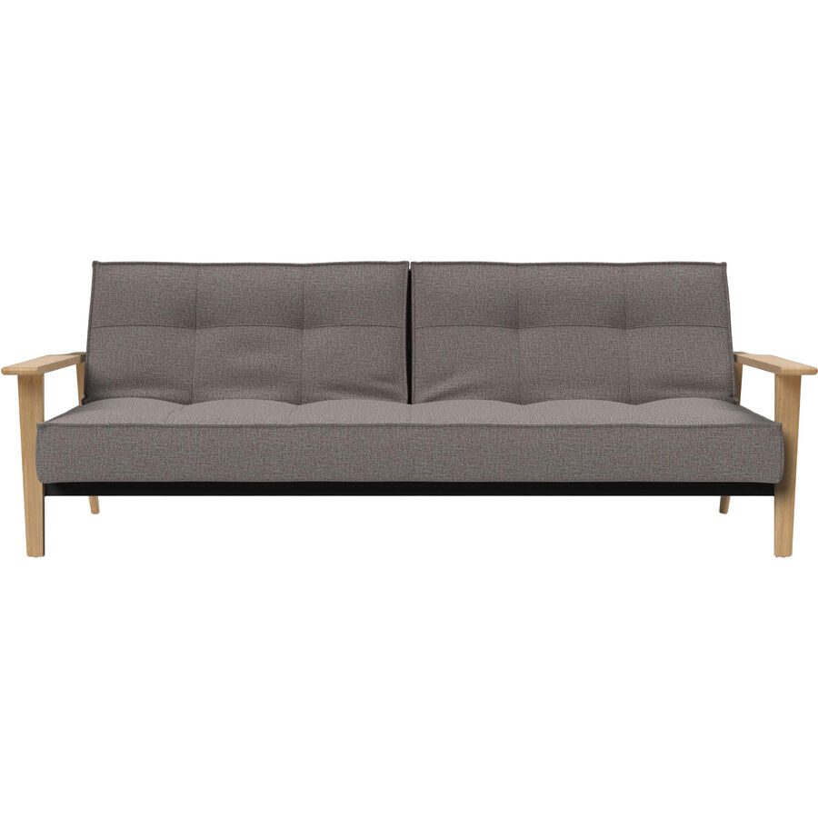 Bettsofa Split Beige/Grau Stoff 232 cm 99 cm Ausklappbar - Farbe: graubeige - Bettsofa