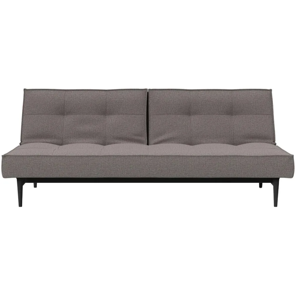 Bettsofa Split Beige/Grau Stoff 210 cm 91 cm Ausklappbar - Farbe: graubeige - Bettsofa