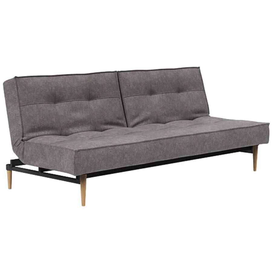 Bettsofa Split Grau Stoff 210 cm 91 cm Klappbar - Bettsofa