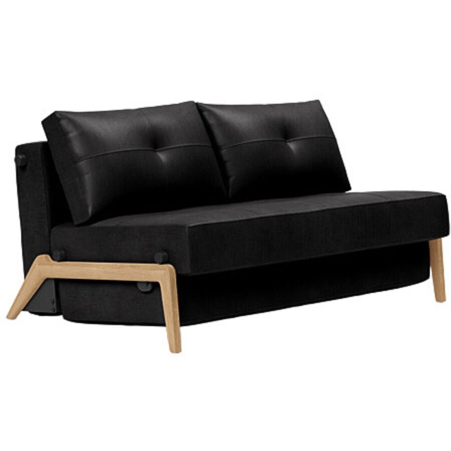 Bettsofa Kube Schwarz Stoff 148 cm 98 cm - Bettsofa
