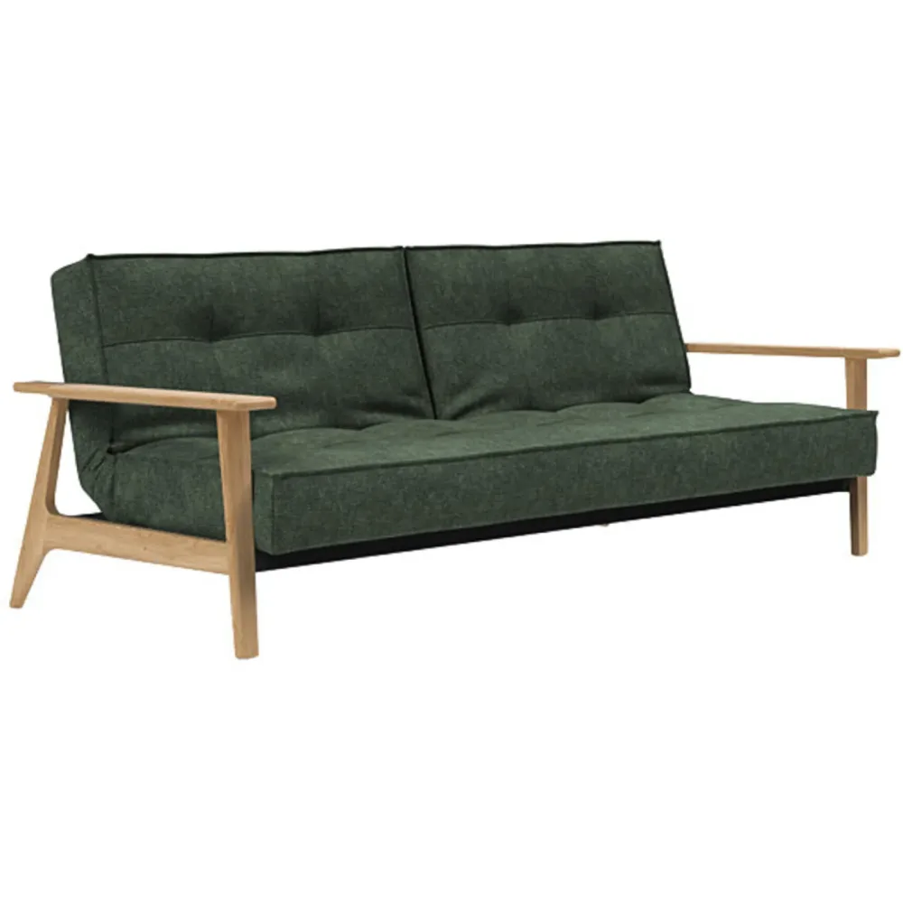 Bettsofa Split Grün Stoff 232 cm 99 cm Klappbar - Bettsofa