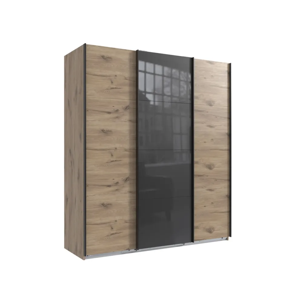 Kleiderschrank Neord Braun Holz 225 cm 64 cm 208 cm - Farbe: Eiche Nachbildung - Material: Holzwerkstoff - Kleiderschrank