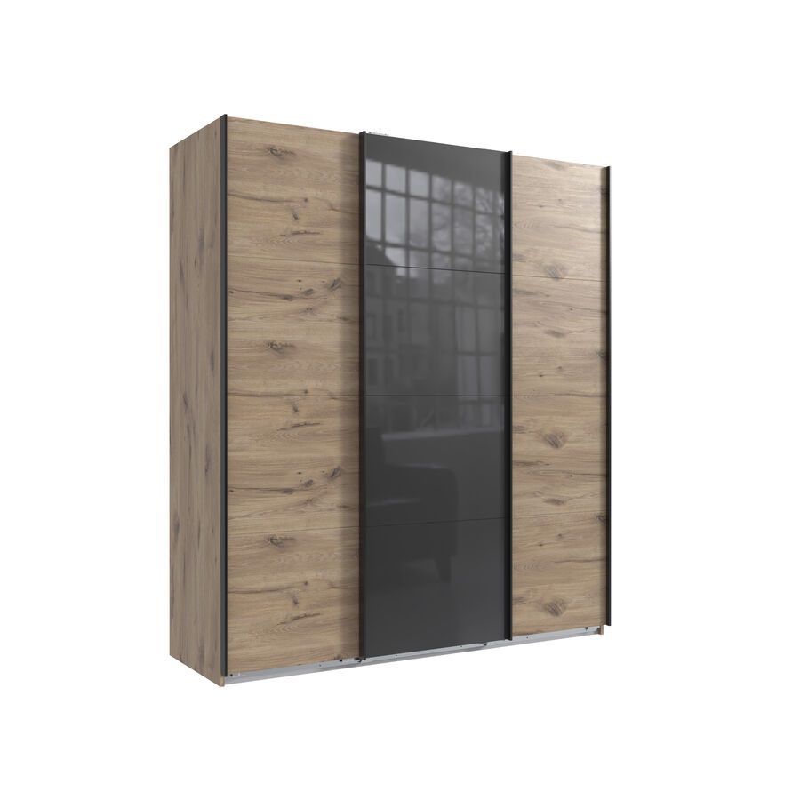 Kleiderschrank Neord Braun Holz 225 cm 64 cm 208 cm - Farbe: Eiche Nachbildung - Material: Holzwerkstoff - Kleiderschrank