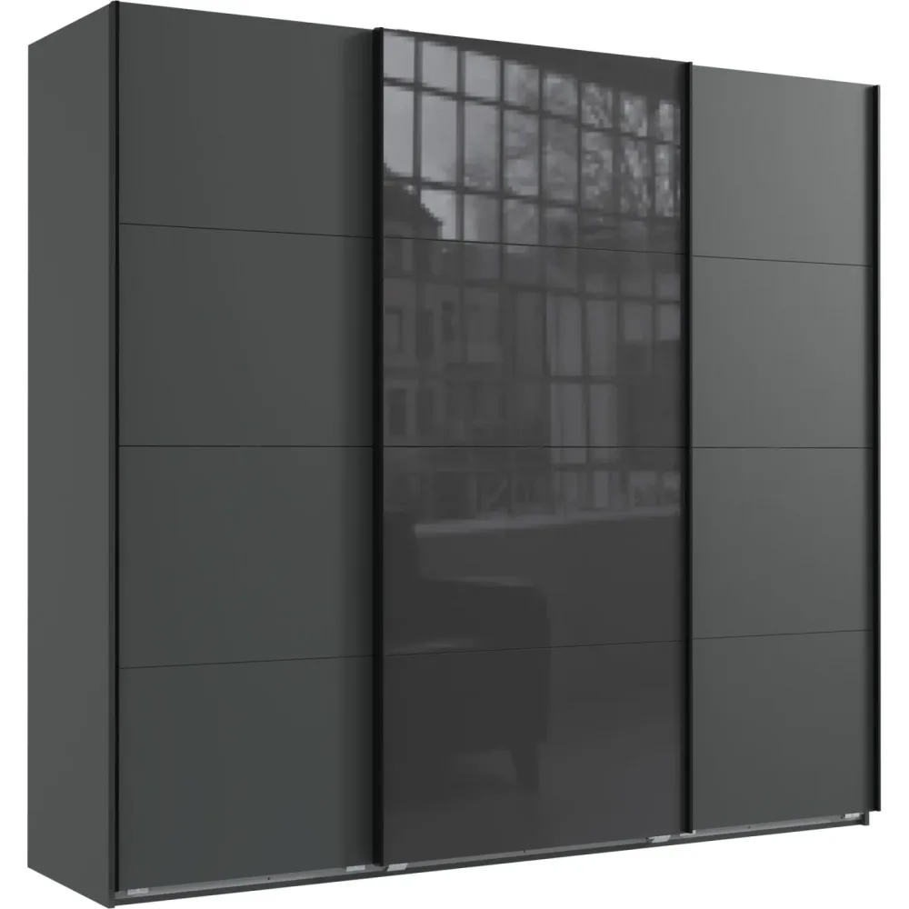 Kleiderschrank Neord Grau Holz 225 cm 64 cm 208 cm - Farbe: graphit - Material: Holzwerkstoff - Kleiderschrank