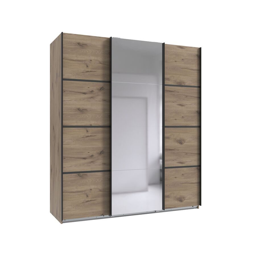Kleiderschrank Jurky Braun Holz 180 cm 64 cm 208 cm - Farbe: Eiche Nachbildung - Material: Holzwerkstoff - Kleiderschrank