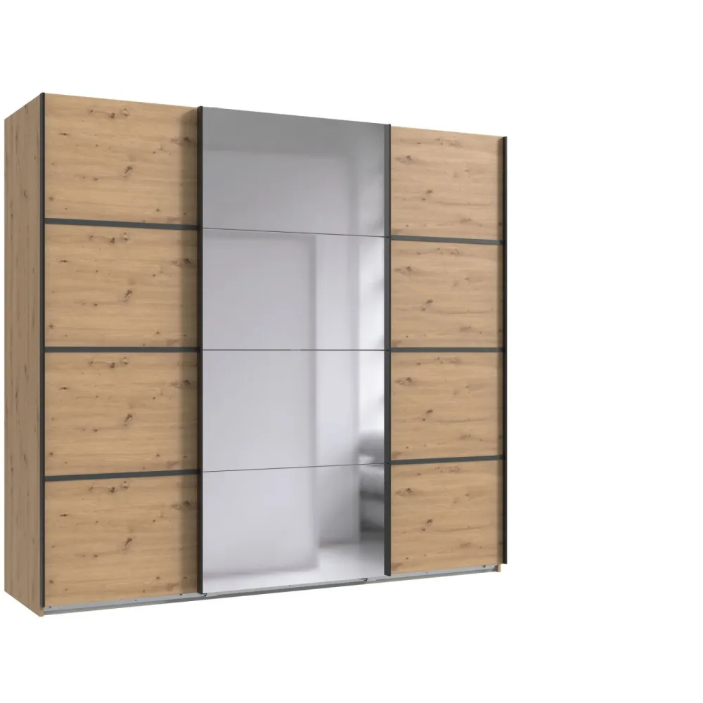 Kleiderschrank Jurky Braun Holz 225 cm 64 cm 208 cm - Farbe: Eiche Nachbildung - Material: Holzwerkstoff - Kleiderschrank