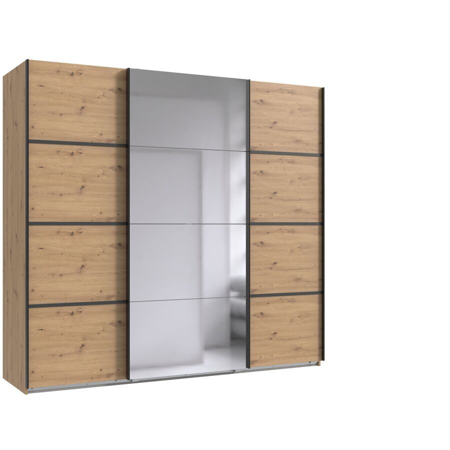 Kleiderschrank Jurky Braun Holz 225 cm 64 cm 208 cm - Farbe: Eiche Nachbildung - Material: Holzwerkstoff - Kleiderschrank